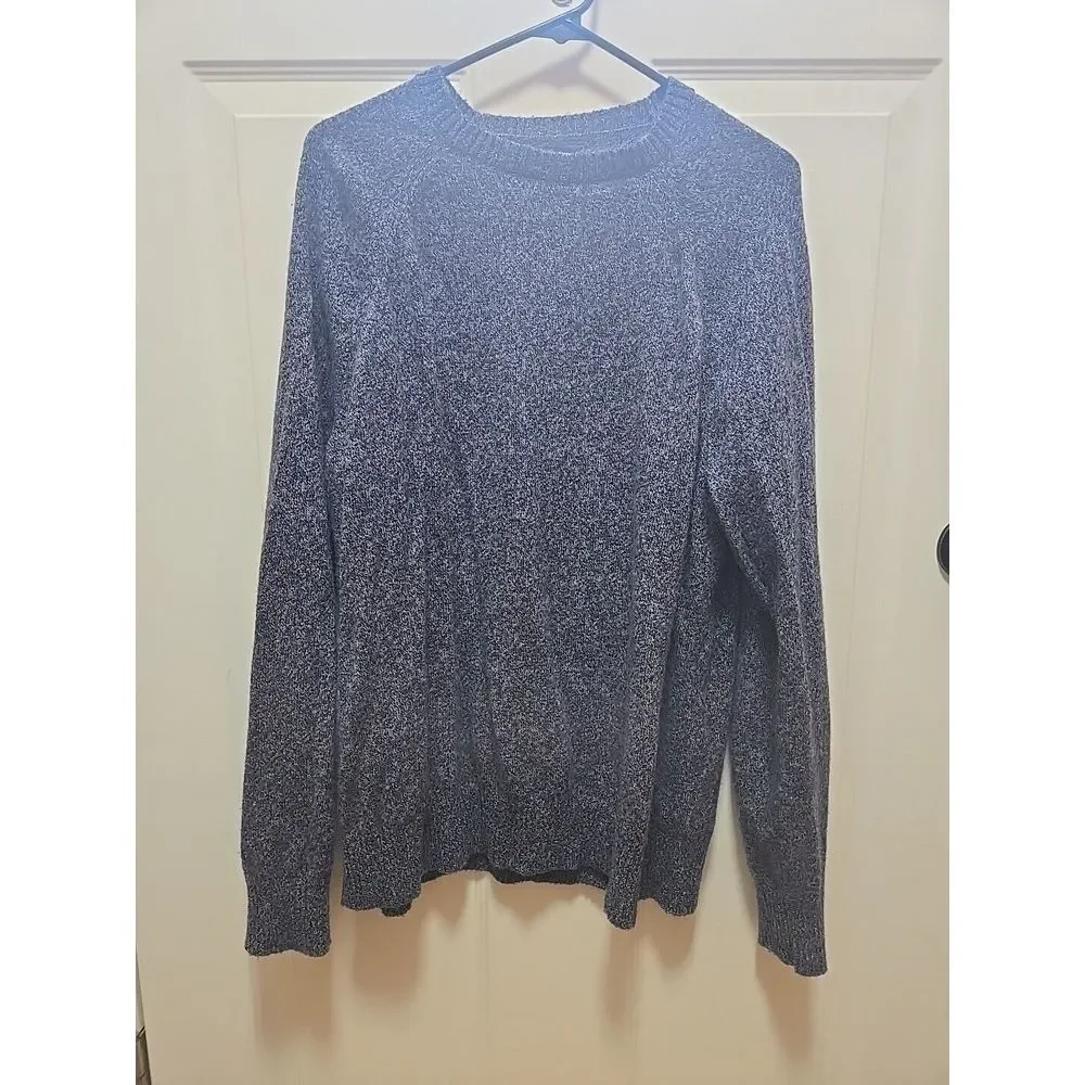 J. Crew Sweater Mens Extra Large‎ Blue 100% Lambswool Pullover Long Sleeves